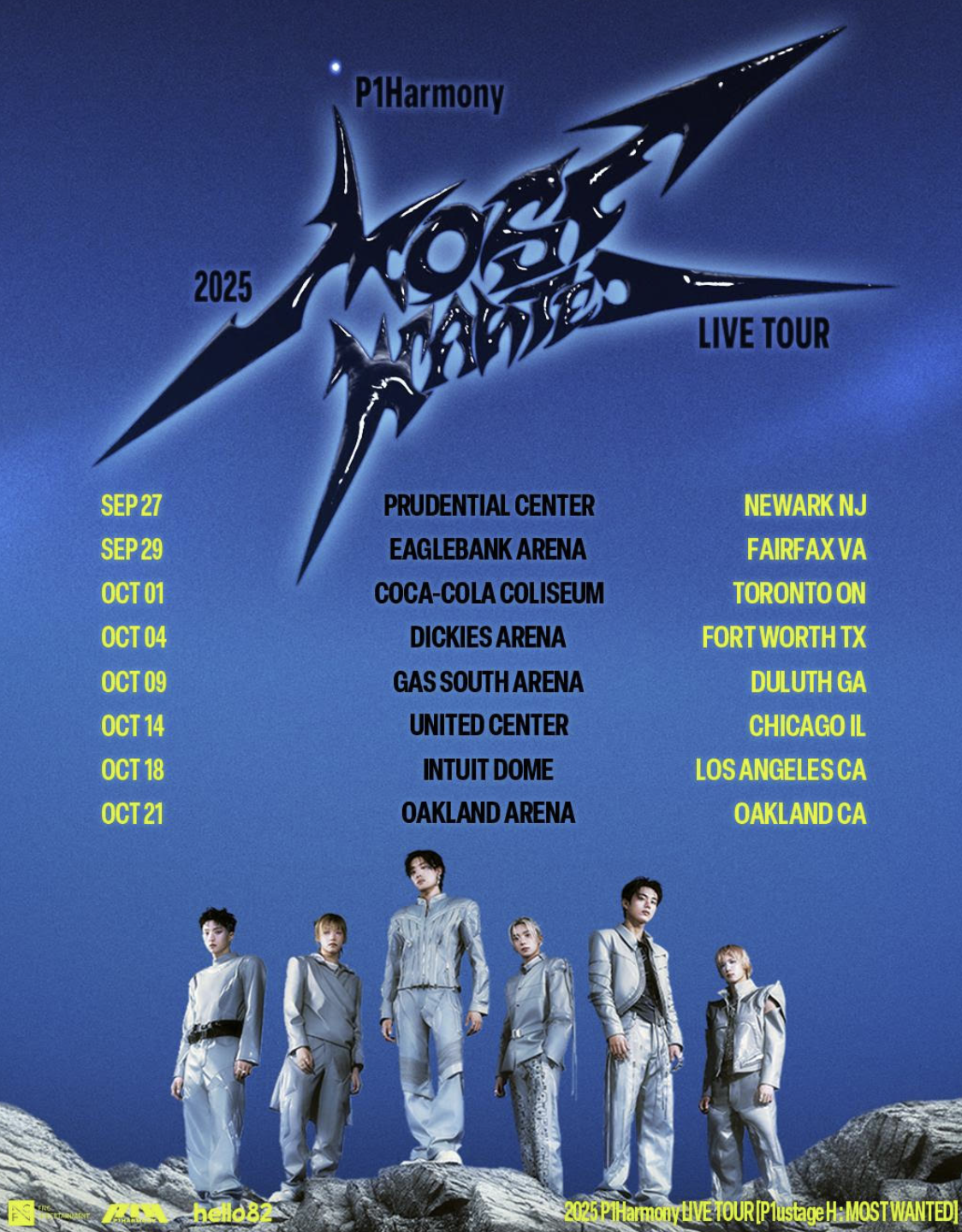 P1Harmony announces their largest world tour to date with dates in North America, Latin America, Australia and Asia.